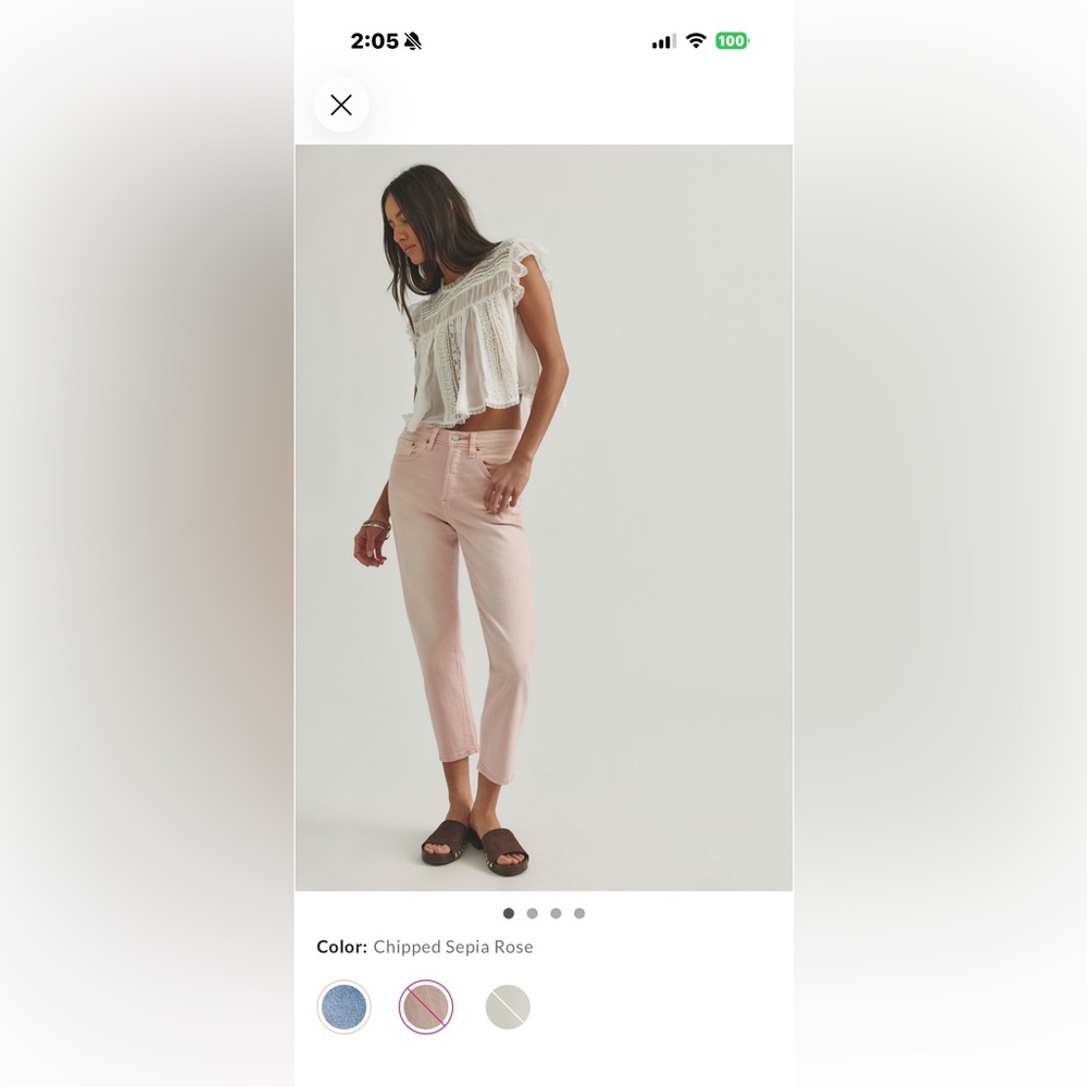 Levi’s 501  Sepia Rose High-Rise Crop Pants